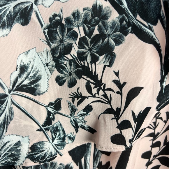 Parker Pink & Black Floral One Shoulder Ruffle Dress XS - Picture 4 of 7